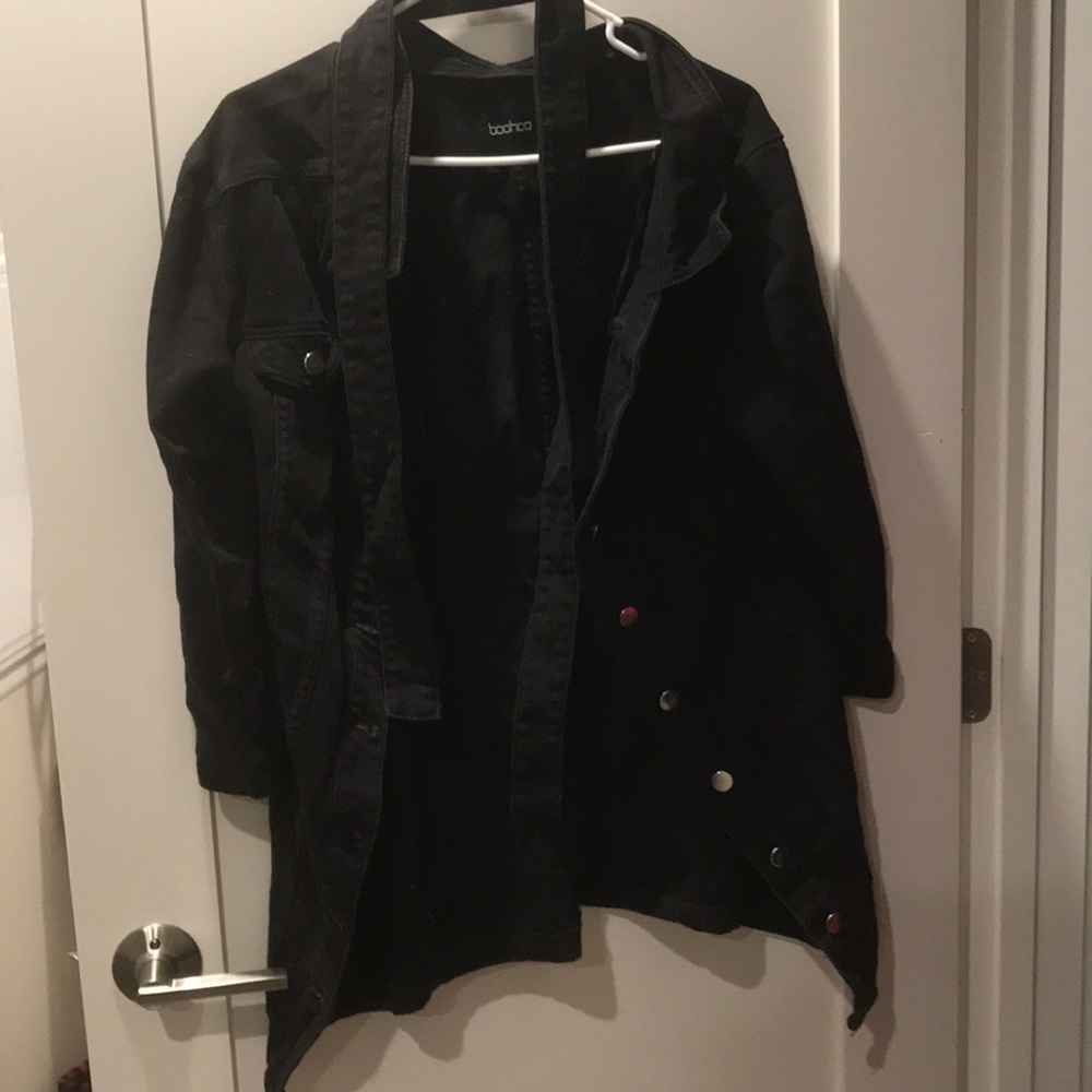 Black Denim “off the shoulder” Rihanna Jacket